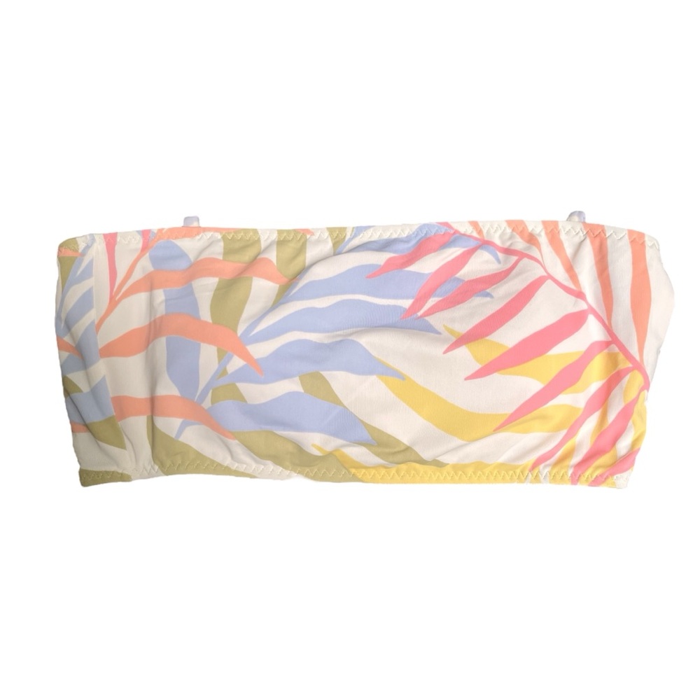 Billabong Large Floral Colorful Bandeau Bikini Top NWT